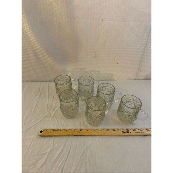 6 Princess house mugs with handles fantasia set 2.5" diameter, 4" tall - Picture 2 of 4